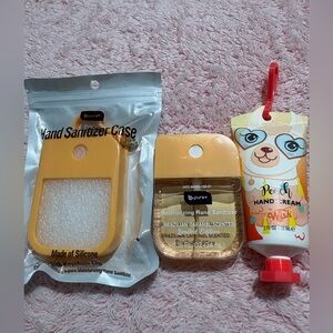 Orange Hand Sanitizer and Peach Hand Cream Set